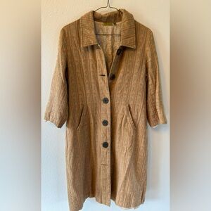Kit Cornell Vintage Lined Brown Floral Print Long Coat small Womens Cottagecore
